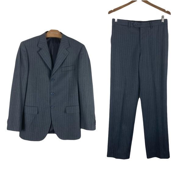 nwot CLASSIC GF Suit 2PC Jacket-Chest 40”Pants-W 31”Pin-Stripe Grey 3Buttn 2Vent